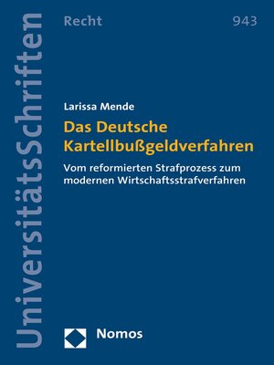 cover image of Das Deutsche Kartellbußgeldverfahren